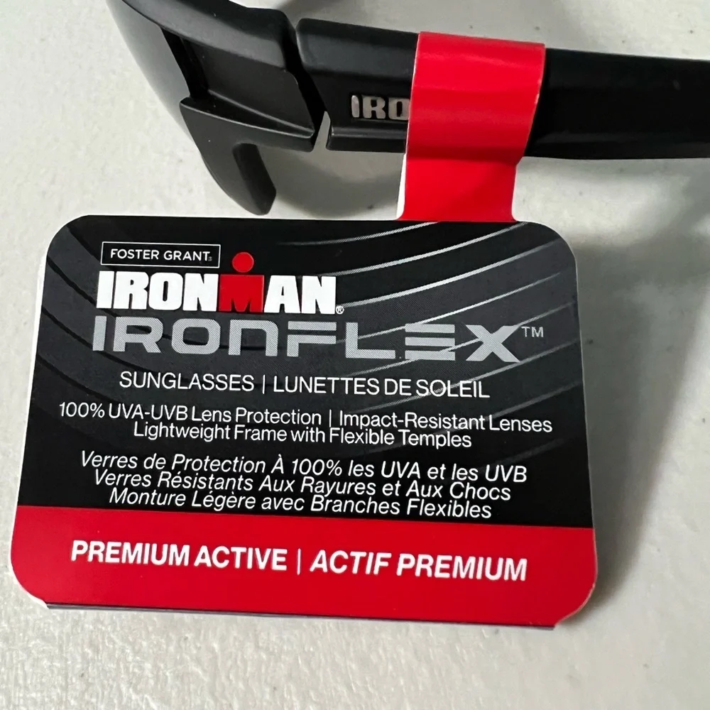 Foster Grant Ironman IronFlex Black Sunglasses 100% UVA-UVB Protection